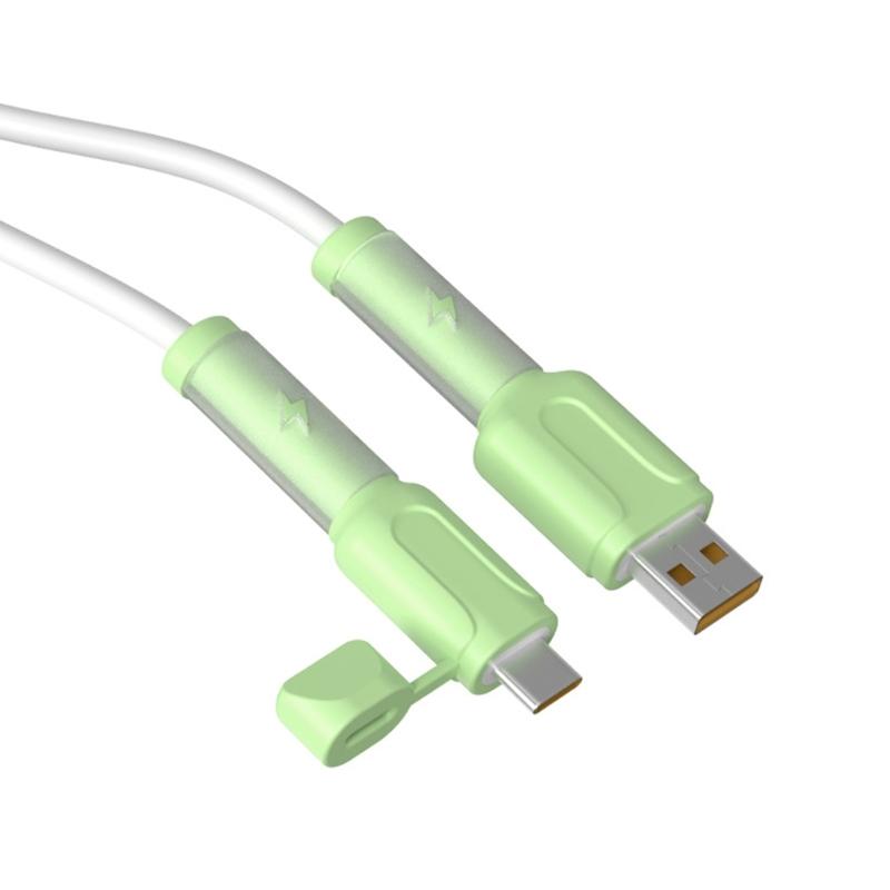 

2Pcs Charging Cable Protector Silicone Nonslip Cord Saver Type C Dustproof Organization Protective USB Wire Protector зелений