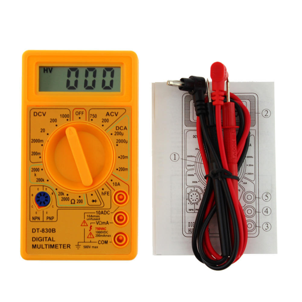 DT-830B Digital Multimeter LCD Display Portable Multimetro Tester AC/DC 750/1000V High-precision for Electrician Supplies