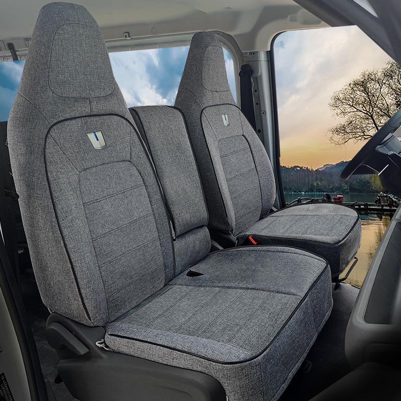 Всесезонные чехлы на сиденья Geely Remote V7E: Лен, Ледяной шелк, Кожа, Дышащие для грузовых и пассажирских Front Row, 2 Seats
