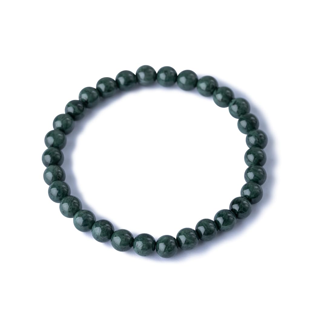 15cm Itoigawa Natural Jadeite Dark Japanese National Jomon Power Stone Jadeite Workshop Special Paulownia Wood Quality Guarantee ABR0874 (6mm Beads,