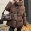 Winter Down Jacket Women Fashion Thick Warm Fluffy Parkas Loose Oversized Puffer Coat Outwear