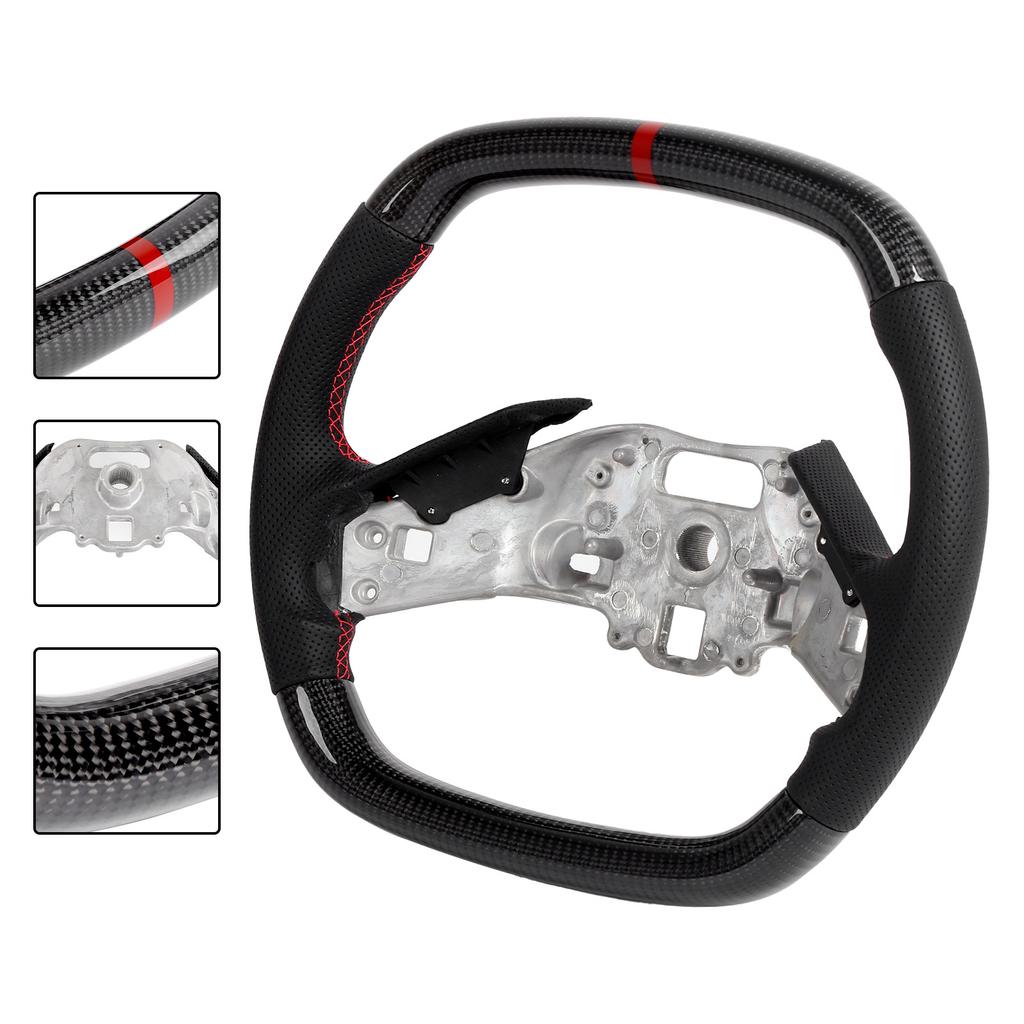 Custom Carbon Fiber Steering Wheel Nappa Perforated Leather Fit for Chevrolet Corvette C8 2020+