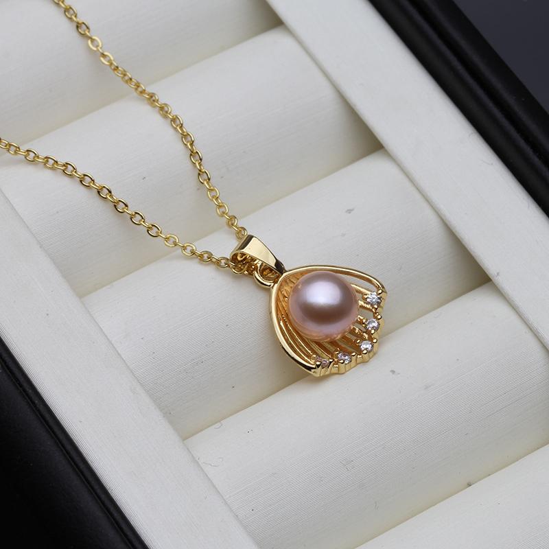 Classic Flower Freshwater Pearl Pendant For Women White Black Leaf Natural Pearl Pendants Party Gift