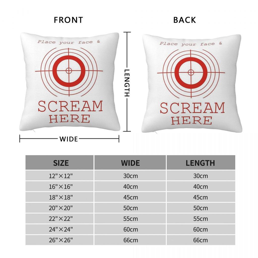 Leg dein Gesicht hier hin und schreie hier Quadratischer Kissenbezug Polyester Leinen Samt Kreativer Reißverschluss Dekorative Kissenhülle Heim Kissenbezug