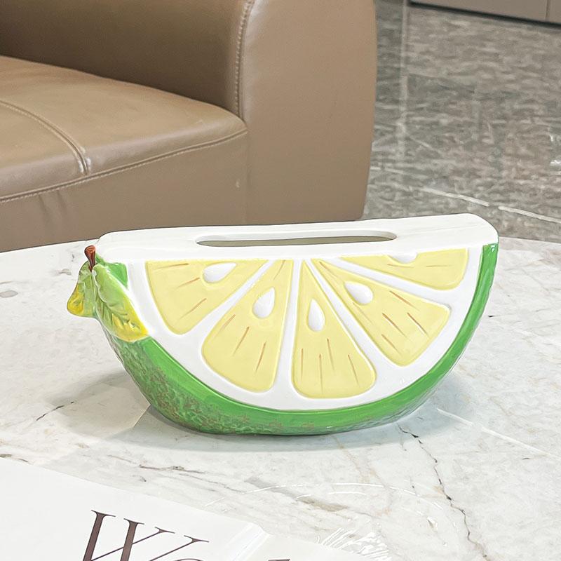 Simple lemon tissue box home living room luxury desktop creative fruit styling ornaments coffee table table paper storage box