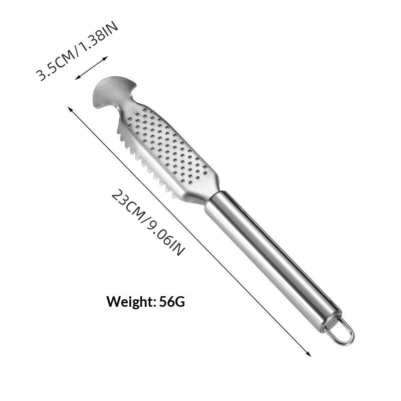 1Pcs Scaler Stainless Steel Double Row Teeth Kitchen Gadgets For Scale Removal Portable Fish Cleaning Tool