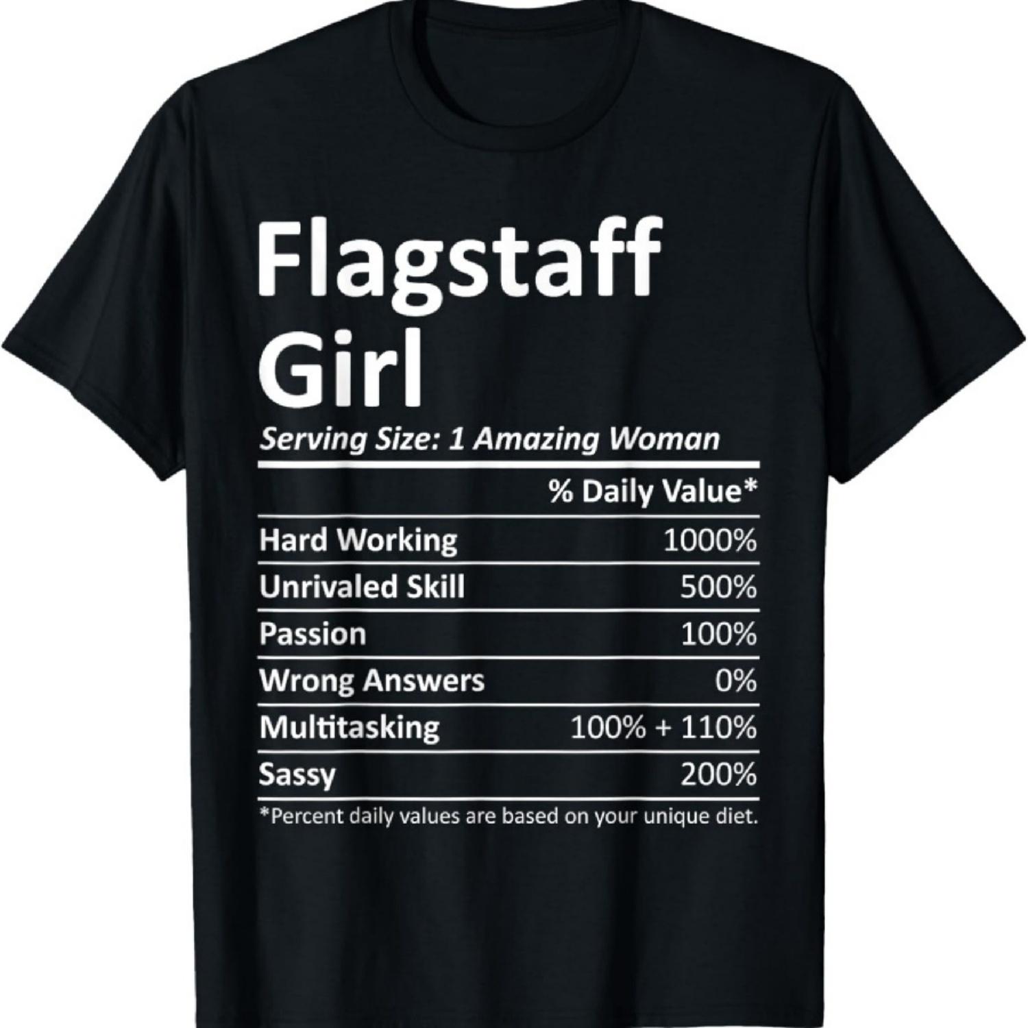 

FLAGSTAFF GIRL AZ ARIZONA Funny City Home Roots USA Gift T-Shirt XXXXXL чорний