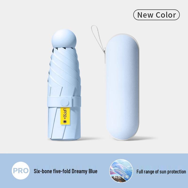 Mini Five-Fold UV Protection Sunscreen Umbrella: Portable and Dual-Use for Sun and Rain, Women's Sunshade Umbrella