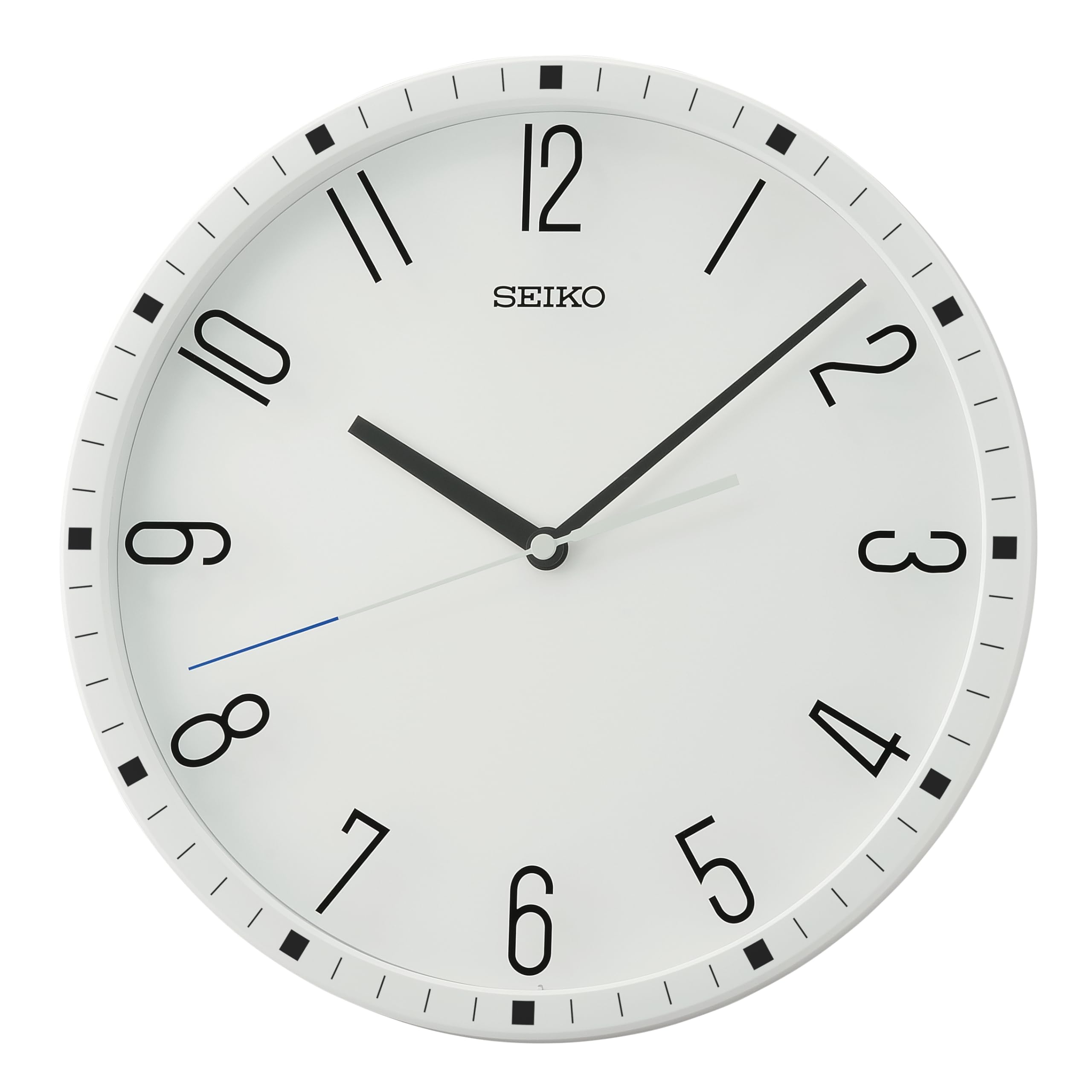 SEIKO Derby Silent Wall Clock, White, 12-inch белый