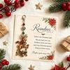 Stylish Key Holder for Women Christmas Keychain with Blessing Greeting Card, Vintage Metal Holiday Party Decoration Gift Charm Pendant, Bag Accessory,
