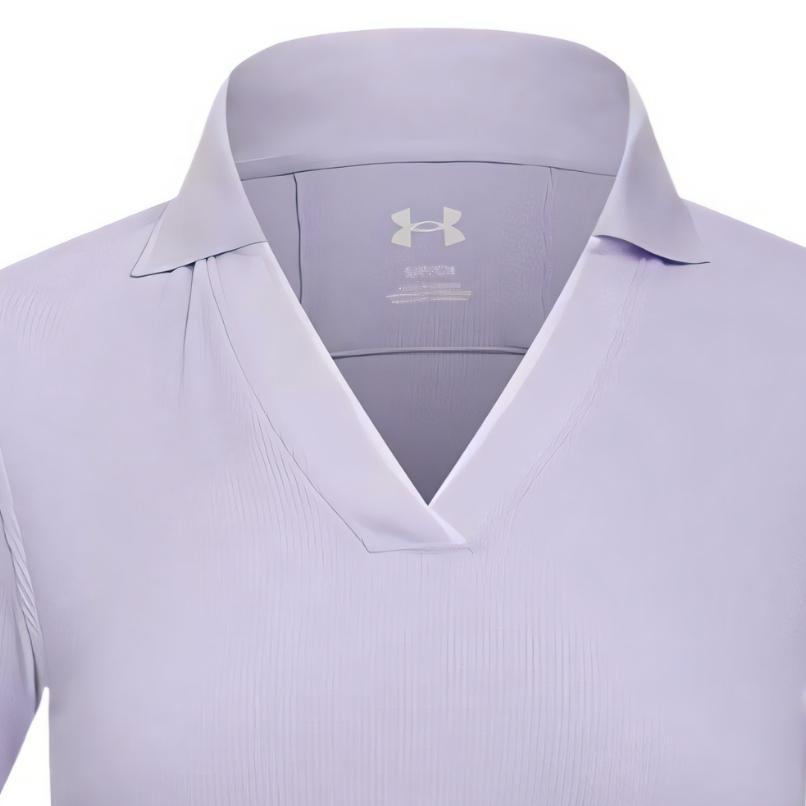 Under Armour Premier Comfortable Fashionable Sun Protection Golf Simple Versatile Short Sleeve Polo Shirt Women tops Light-Purple 1388706-535