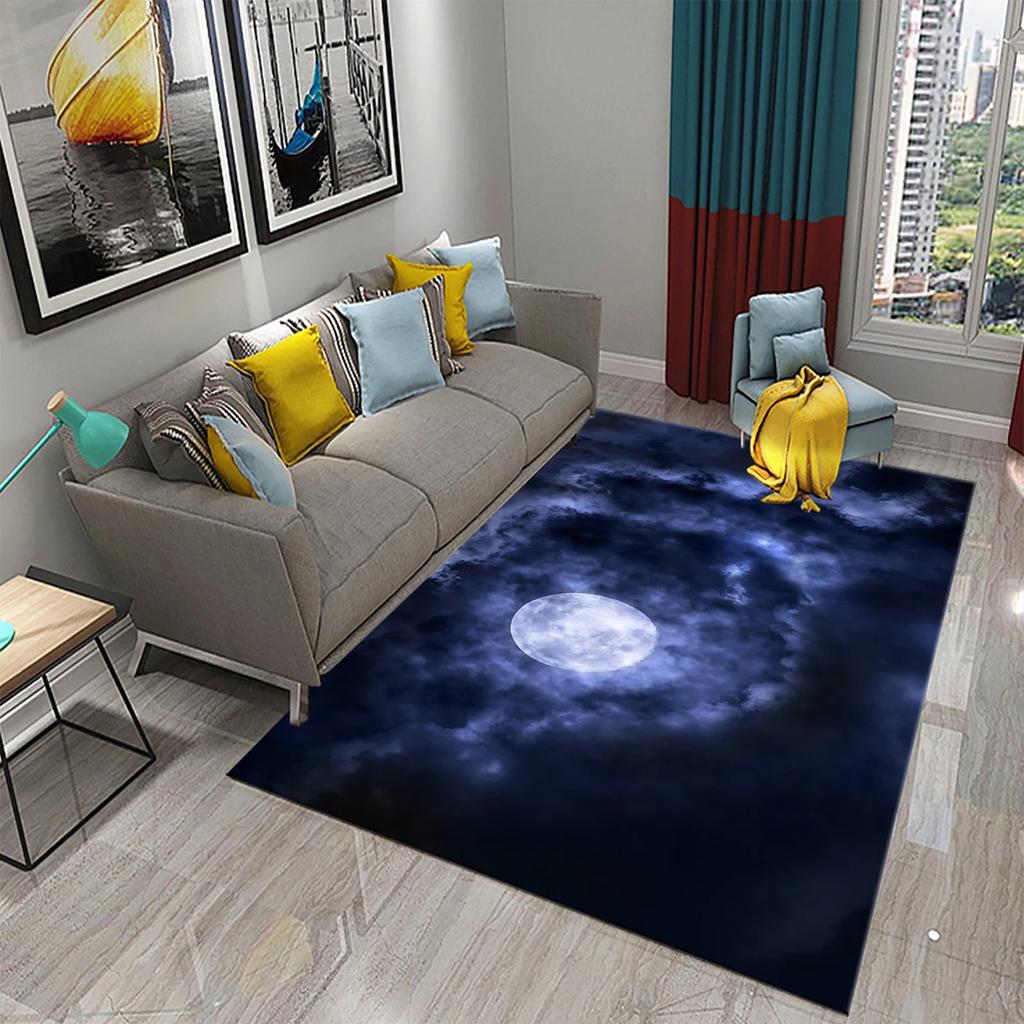 Moon Carpet Flower Moon Forest Living Room Children's Bedroom Decor Carpet Floor Mat Kitchen Bathroom Entrance Non-slip Carpet