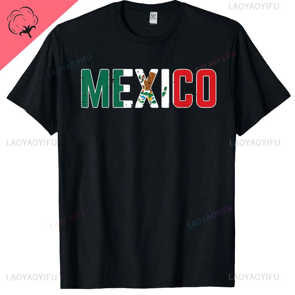 Sommer Mexiko T-Shirts Mexikanische Flagge Grafik Streetwear Herren Damen Mode Locker Kurzarm T-Shirt Baumwolle T-Shirts Oberteile Kleidung