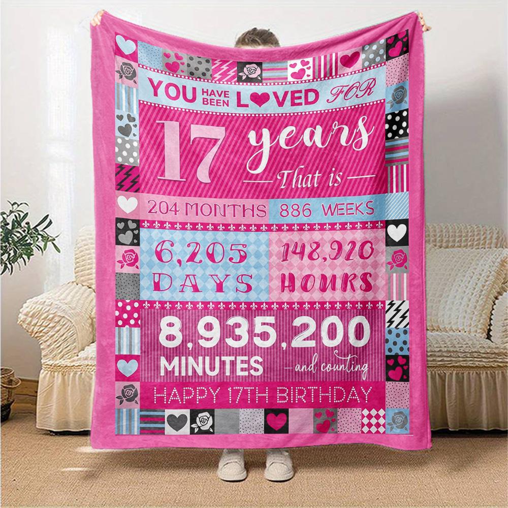 17Th Birthday Celebration Multi-purpose Blanket Comfortable Suitable for Sofa Couch Office Bed Picnics Ideal Gift for Friends Picnic Accessory Y10