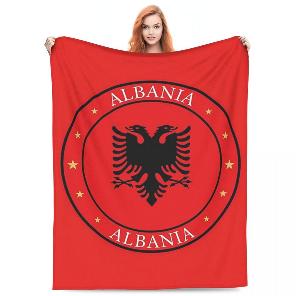 Albanien Flagge Decken Fleece Sofa Überwurfdecke Super Weiche Überwurfdecken für Zuhause Schlafzimmer Outdoor Decken Tagesdecke Steppdecke