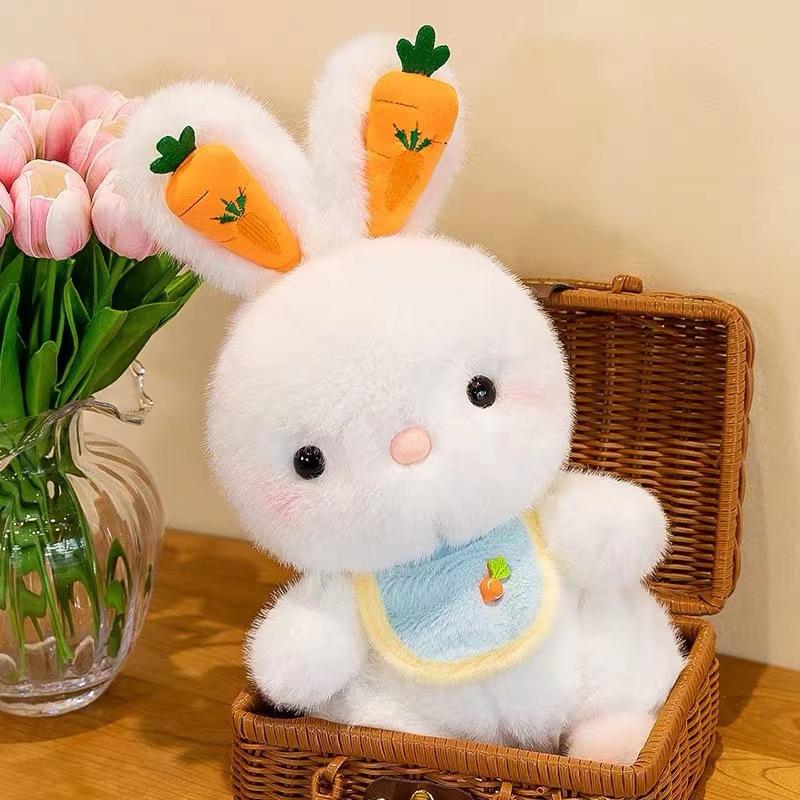 New Carrot White Rabbit Doll Plush Toy Rabbit Rag Doll Doll Children's Birthday Gift for Women