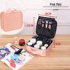 "Large Portable Pink Cosmetic Bag for Women - High-Capacity Makeup, Tattoo, and Nail Tool Storage"