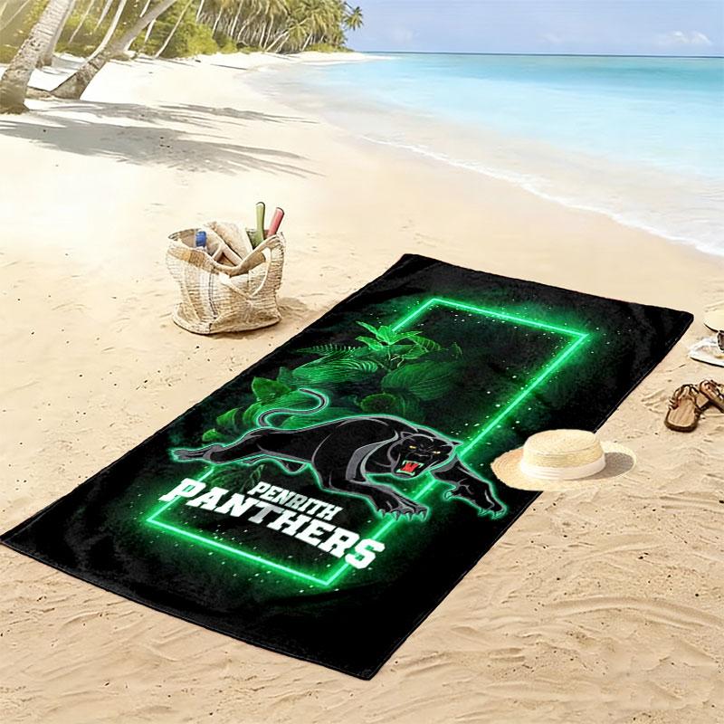 Penrith Panthers Print Beach Towel, Large Soft Quick Dry Towel for Beach Camping Swimming