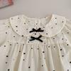 Spring Baby Girl Long Sleeve Bow Tie Bodysuit Stylish Outdoor Romper Onesie