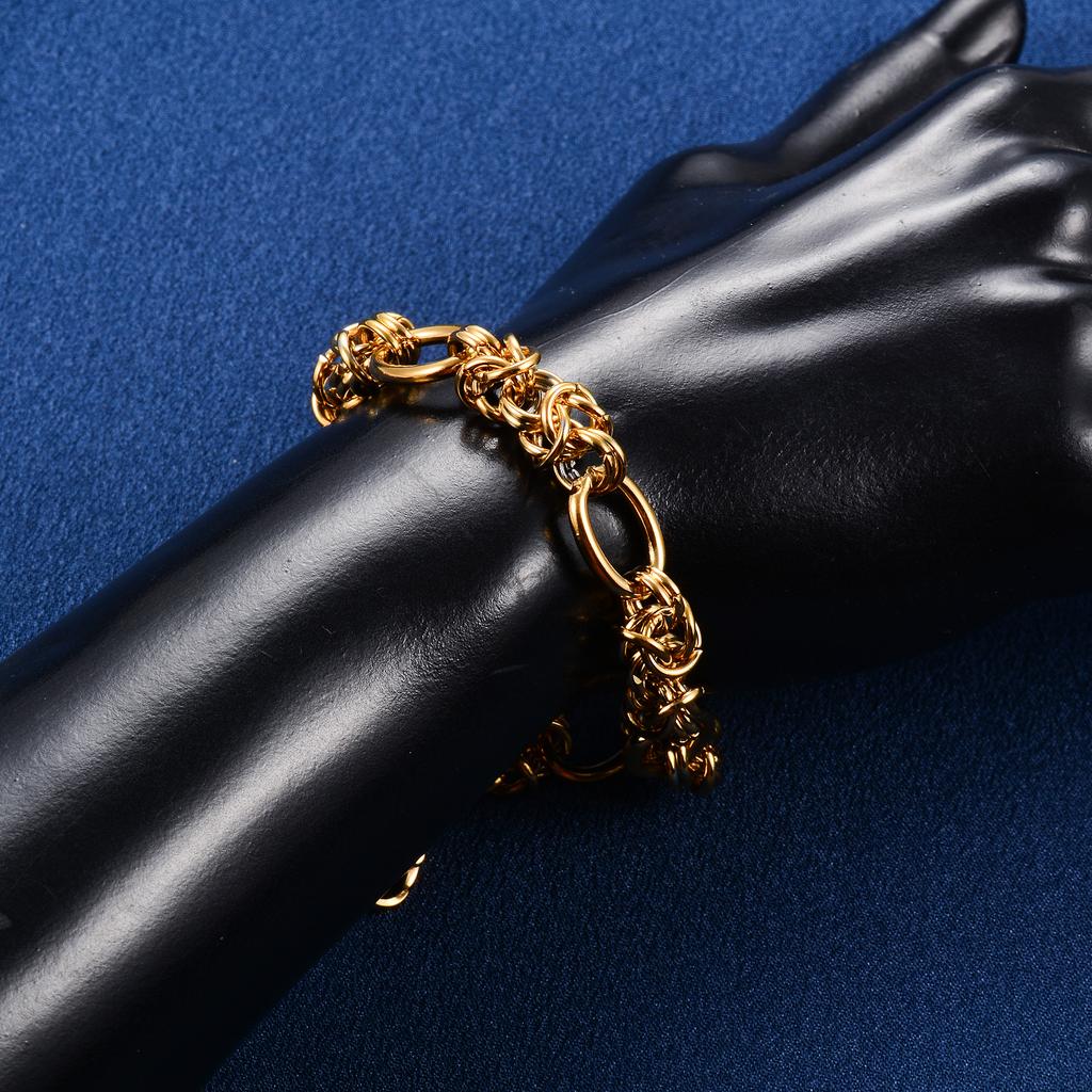 10mm Stainless Steel Punk Knot Bracelet Link Oval Chain for Women Men Hiphop Rock Boy Hand Chain Wristband Anklets Metal Jewelry