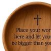 Yousheng Wooden Prayer Bowl Farmhouse Rustic Handcrafted Bible Verses Faith Bowl Round Decorative Scripture Blessing Bowl Religious Christian Gift