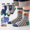 Children's Spring & Autumn Cotton Mesh Socks - Trendy Cartoon Mid-Tube Design for Boys, Infants, & Young Kids
