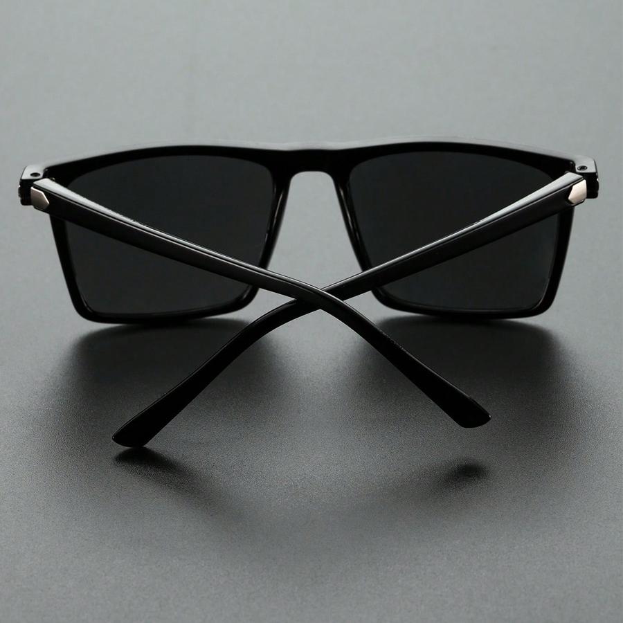 New Classic Black Square Sunglasses Men Fashion Mirror Blue Sun Glasses Unisex Vintage Anti Glare Driving Shades UV400