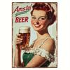 Vintage Amstel Beer Girl Retro Advertising Metal Tin Sign Wall Art HD Printed Tin Plate Decor for Home Bar Pub Man Cave Interi