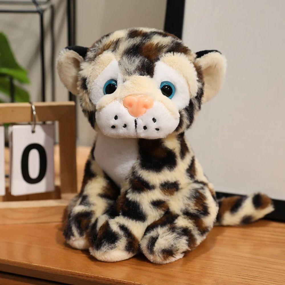 Sitting Lifelike Leopard Plush Doll Fluffy Animals Stuffed Toys  Children's Day
