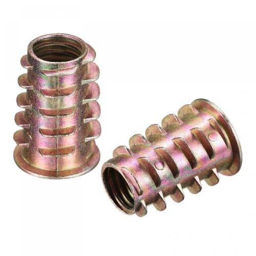 uxcell Zinc Alloy Thread Insert Nuts for Furniture, Colored Zinc, for Wood, M10x25mm, 12 Pieces