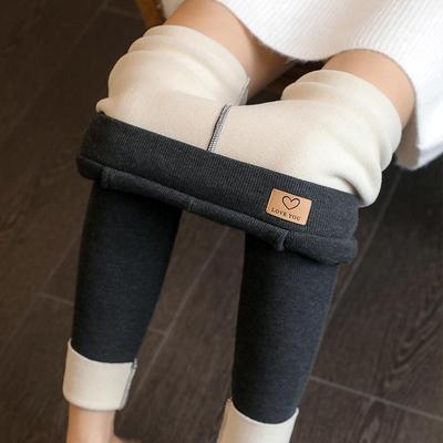 Leggings a Vita Alta da Donna in Lana d'Agnello con Tasche - Pantaloni Caldi Ispessiti per Autunno/Inverno