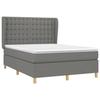 3128846 vidaXL Lit à sommier tapissier avec matelas Gris foncé 140x200cm Tissu