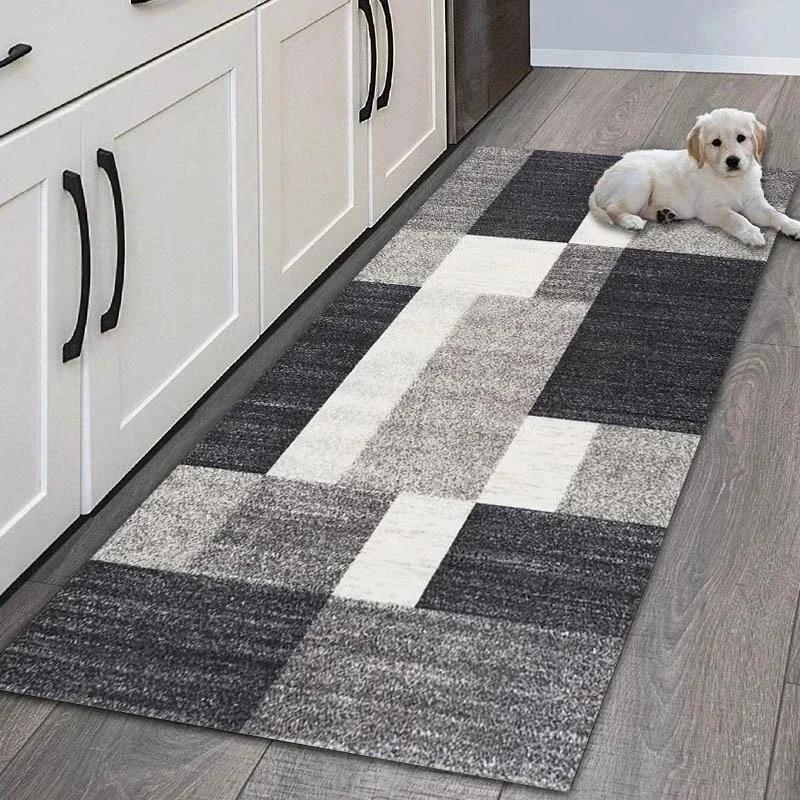 Simple Geometric Kitchen Floor Mats Living Room Floor Carpet Entrance Door Mat Hallway Door Non-Slip Foot Mats Home Decor