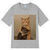 Fun Cat Meme Tshirt Unisexs Fashion Retro Tshirt Summer Short Sleeved Casual Loose Tshirt