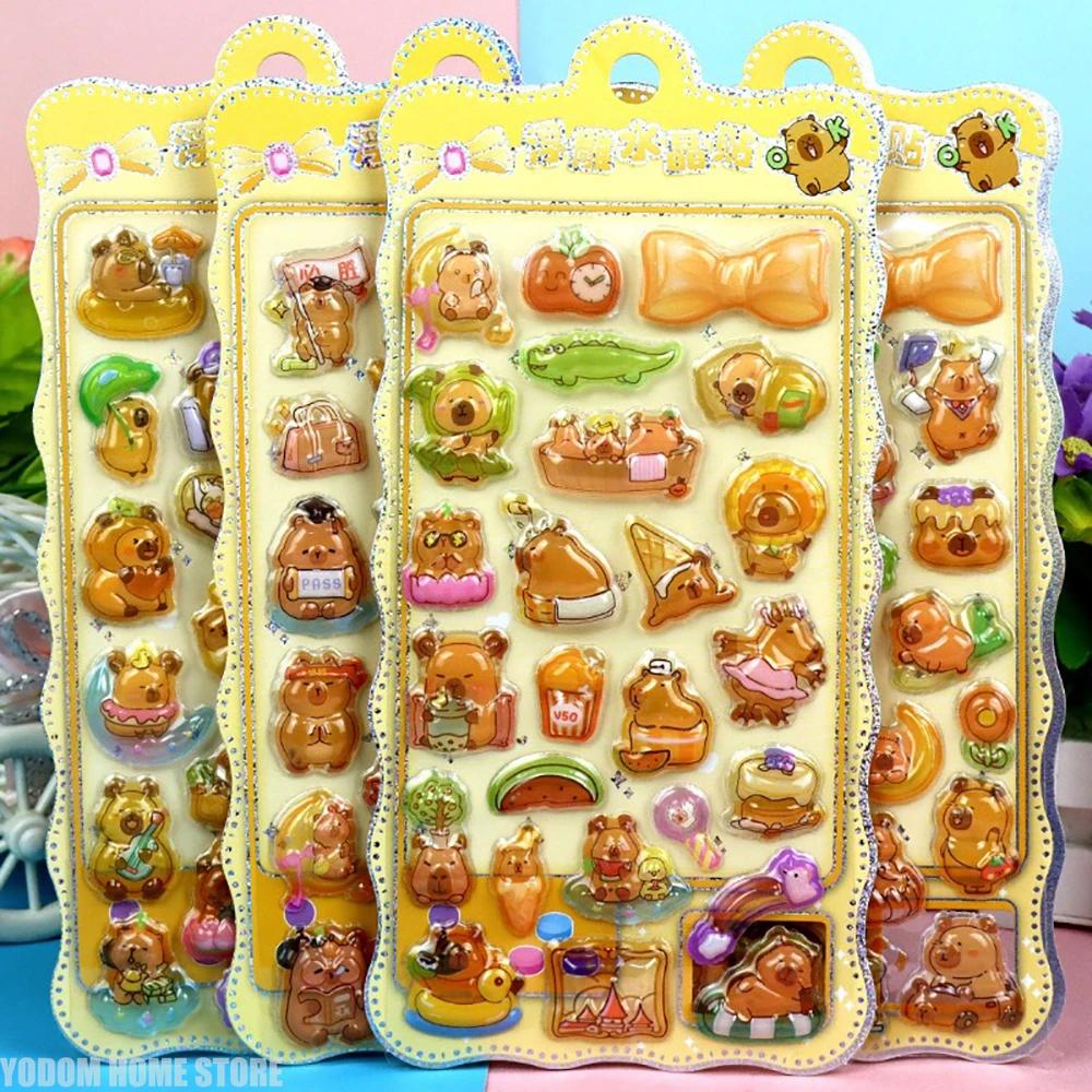 17pcs No Repetition 3d Bubbles Cute Panda Princess Cartoon Stickers for Girls Gift Scrapbook Stickers Craft Supplies