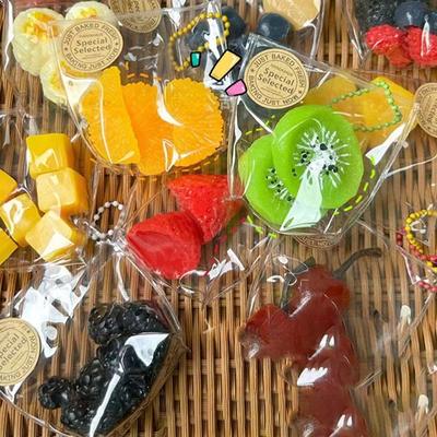Kawaii Simulation Jouet Anti-Stress Collant Tpr Mini Sac De Fruits Porte-clés Pendentif Soulagement Super Doux Jouet À Presser Cadeaux Pour Enfants
