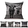 Africa Animal Life Landscape Black And White Photography Art Home Decoration Cushion Cover Yak Elephant Gallery Sofa Pillow Case