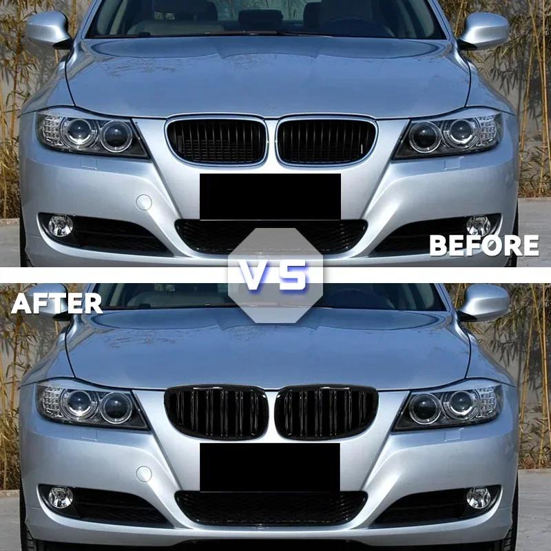 Car Front Grille Racing Front Sport Grill Gloss Black Double Slat Kidney Grille For BMW E92 E93 M3 2006-2009