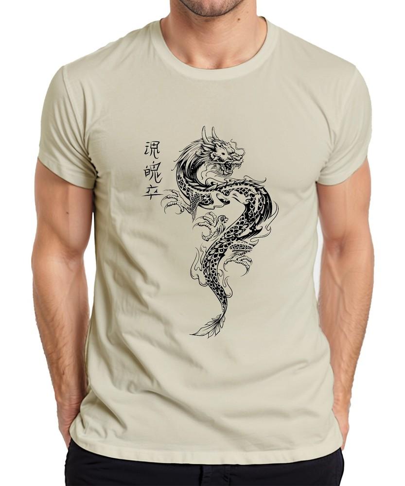 Japanese Dragon Irezumi Oriental Dragon Asia Koi Flame Unisexs Tshirt