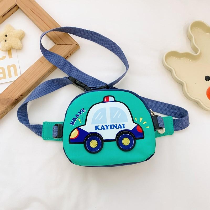 Stylish Kids Shoulder Bag With Cartoon Car Print Lightweight Versatile Design For Boys And Girls