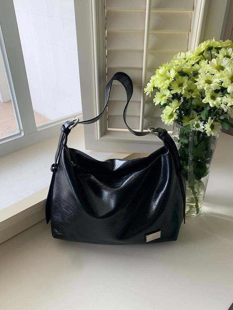 

Сумка-тоут большой вместимости для поездок на работу и учебу, ретро, на одно плечо, кроссбоди чёрный