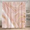 Abstract Pink Marble Shower Curtain Set Gold Textured Modern Geometric Ink Art Bathroom Decor Door Rug Bath Mat Toilet Lid Cover