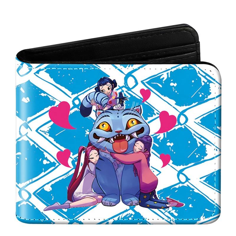 Demon Hunter Pu Anime Cartoon Print Short Wallet Rumi Mira Zoey Saja Storage Bag Birthday Gift