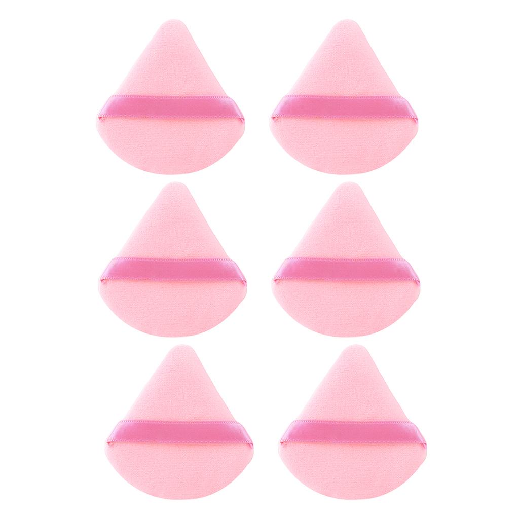 6 Pcs Powder Puff Face Makeup Sponge Soft Velour Triangle Powder Puffs For Loose Powder Body Powder Cosmetic Foundation Beauty