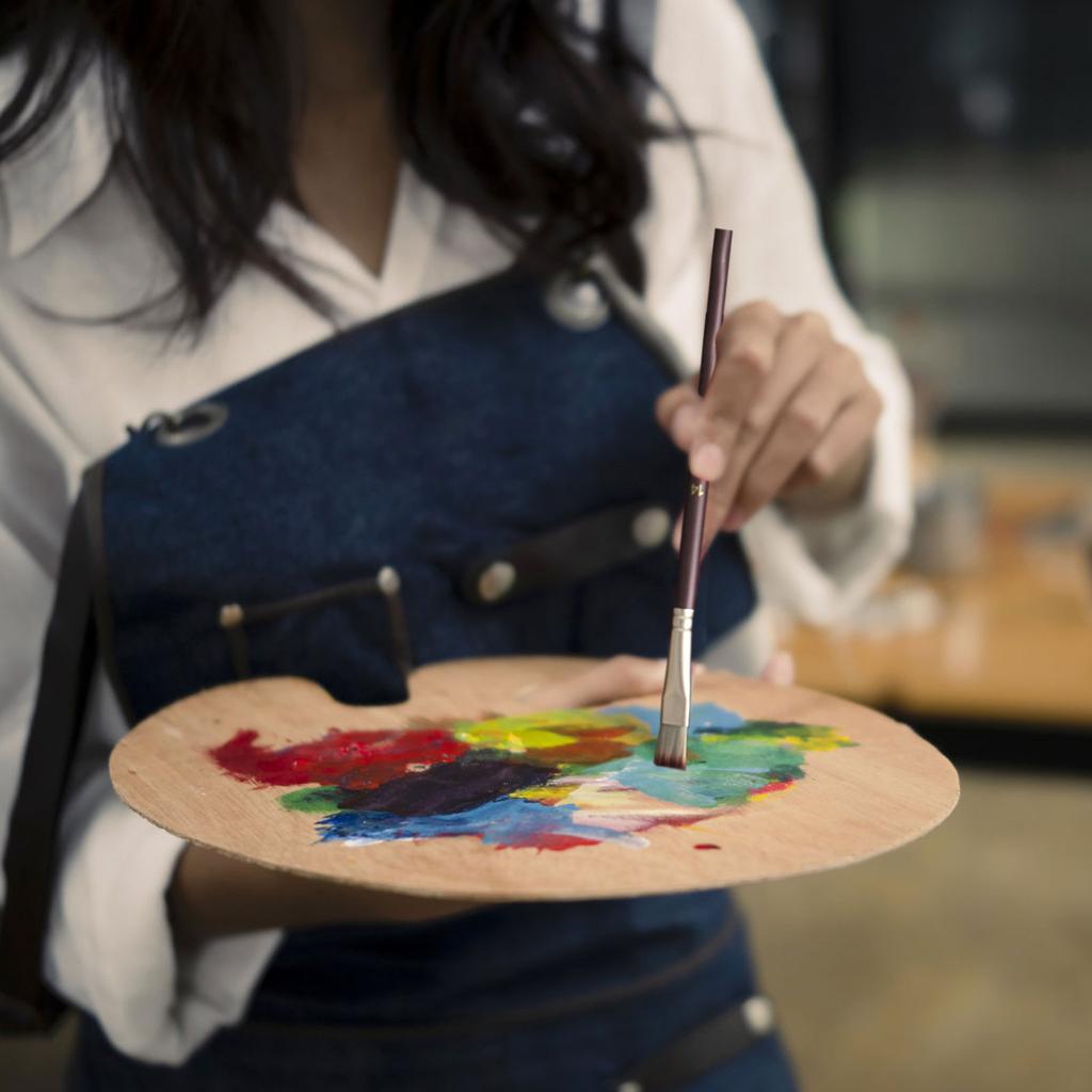 22-piece Nylon Bristle Paint Brush Set For Oil And Watercolor Painting, Brushes With A Fabric Case.