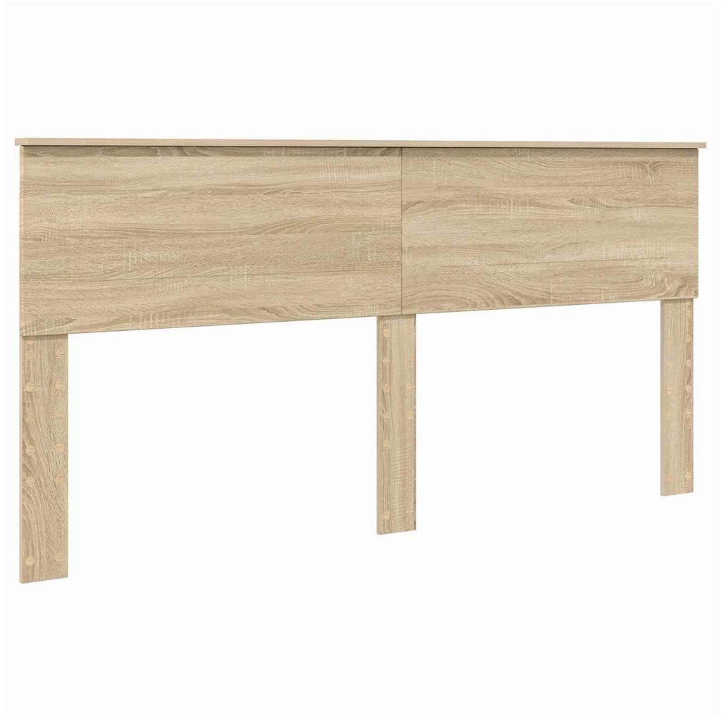 Bed Frame with Adjustable Headboard Sonoma Oak Finish 200 x 200 cm Engineered Wood