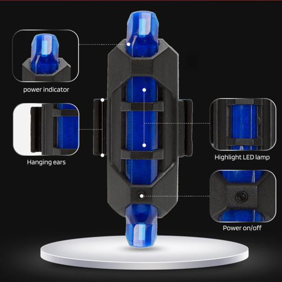 Bicycle Taillight LED Bike Tail Light High-Brightness Waterproof Rechargeable Easy To Install Cycling Safety Flashlight Bike Accessories
