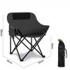 Oxford-Gewebe & Kohlenstoffstahl Niedriglehner Mondstuhl Faltbarer Outdoor-Stuhl für Picknick Angeln Skizzieren Camping Strand