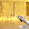 USB Curtain Lights 300 LED 8 Modes with  Control Christmas Party