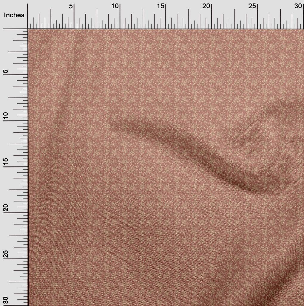 oneOone Cotton Cambric Dark Rose Brown Fabric Toile Craft Projects Decor Fabric Printed By The Yard 42 Inch